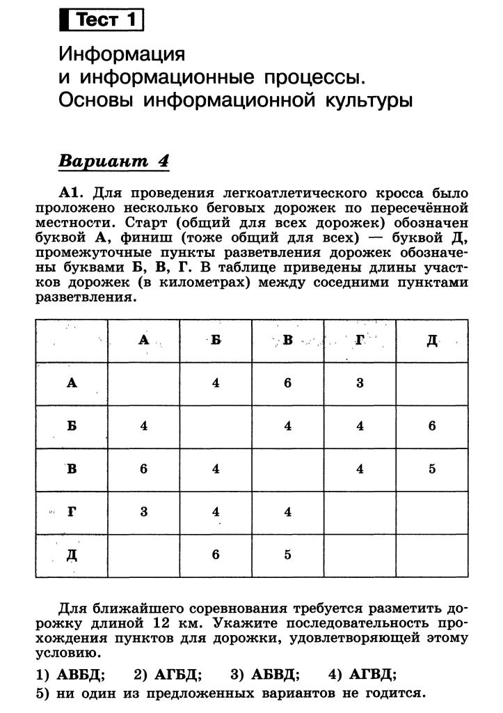 Тест по информатике для 10-11 классов с ответами Тест по информатике для 10-11 классов с ответами